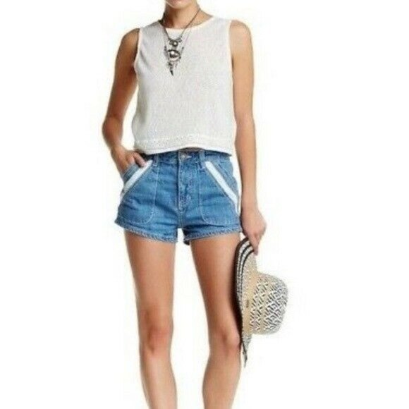 Free People Pants - Free People Sweet Surrender Lace High Rise Shorts Size26
